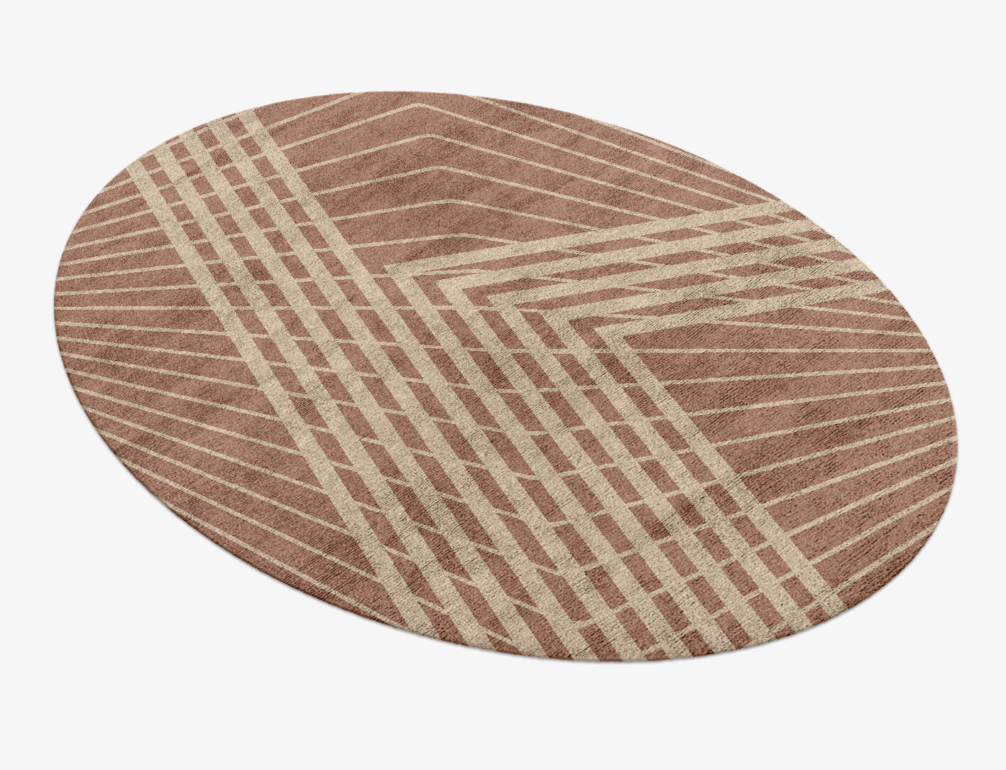 Grill Minimalist Oval Hand Knotted Bamboo Silk Custom Rug by Rug Artisan