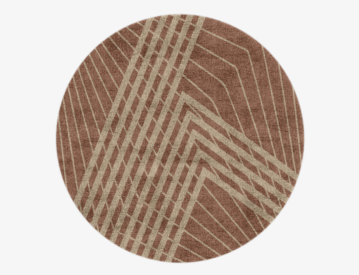 Grill Minimalist Round Hand Knotted Bamboo Silk Custom Rug by Rug Artisan
