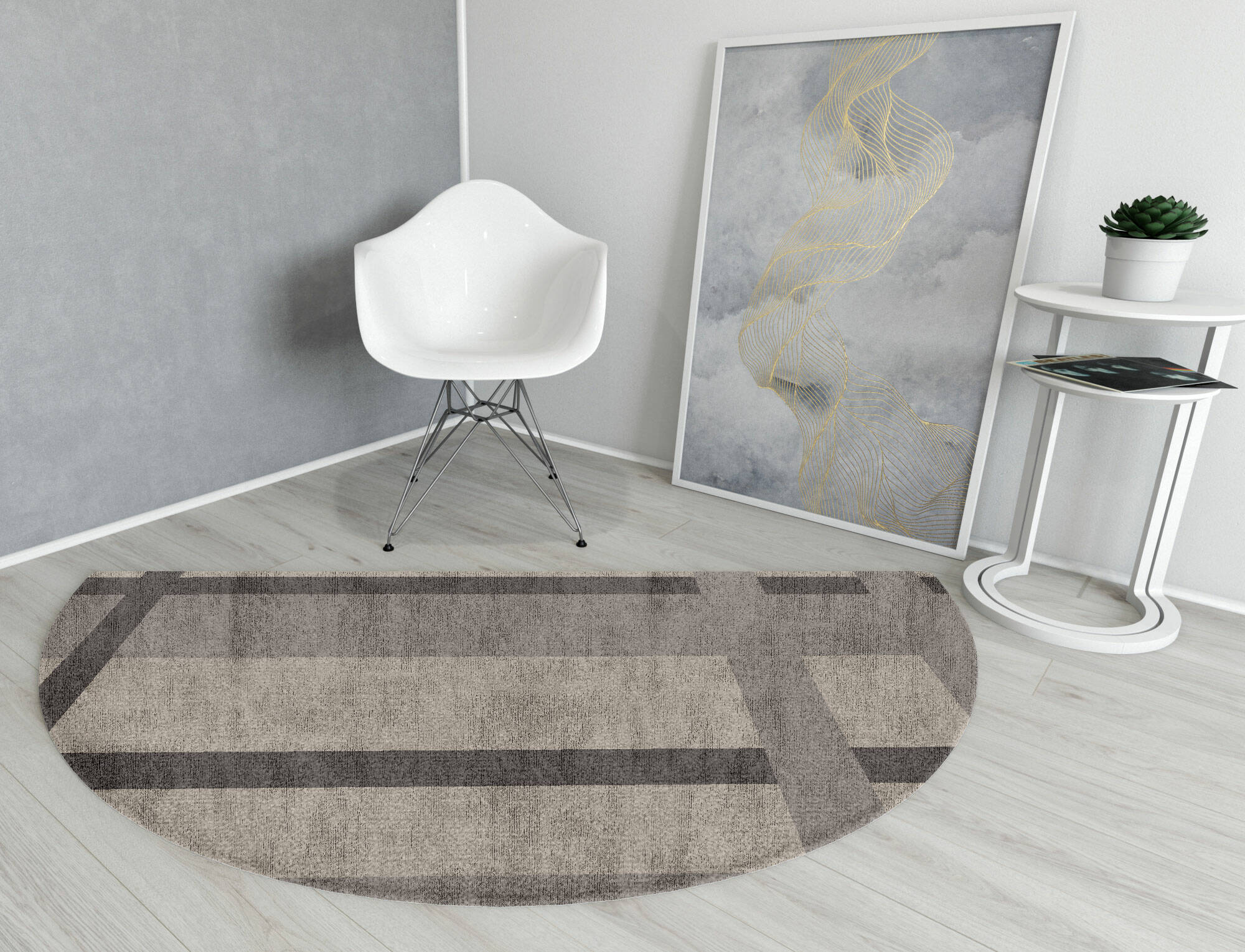 Grok  Halfmoon Hand Knotted Bamboo Silk Custom Rug by Rug Artisan