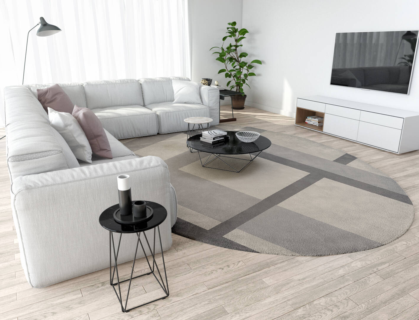 Grok  Oval Hand Tufted Pure Wool Custom Rug by Rug Artisan