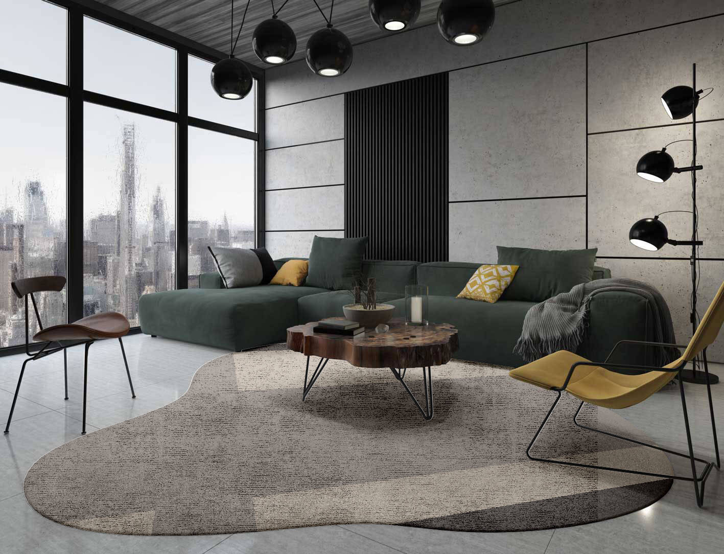Grok  Splash Hand Tufted Bamboo Silk Custom Rug by Rug Artisan