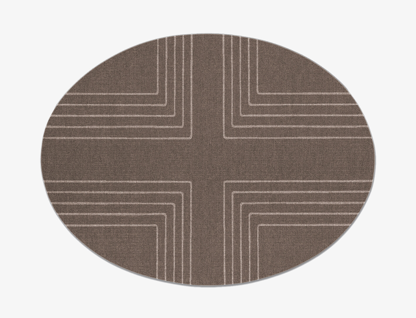 Groove Minimalist Oval Flatweave New Zealand Wool Custom Rug by Rug Artisan
