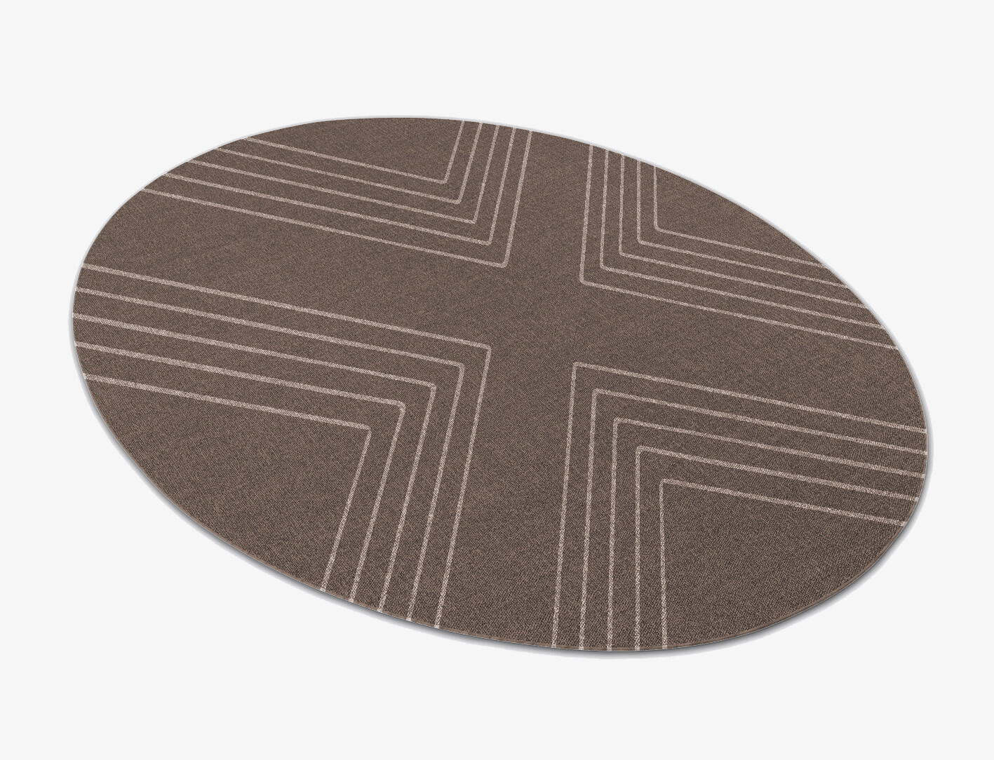 Groove Minimalist Oval Flatweave New Zealand Wool Custom Rug by Rug Artisan