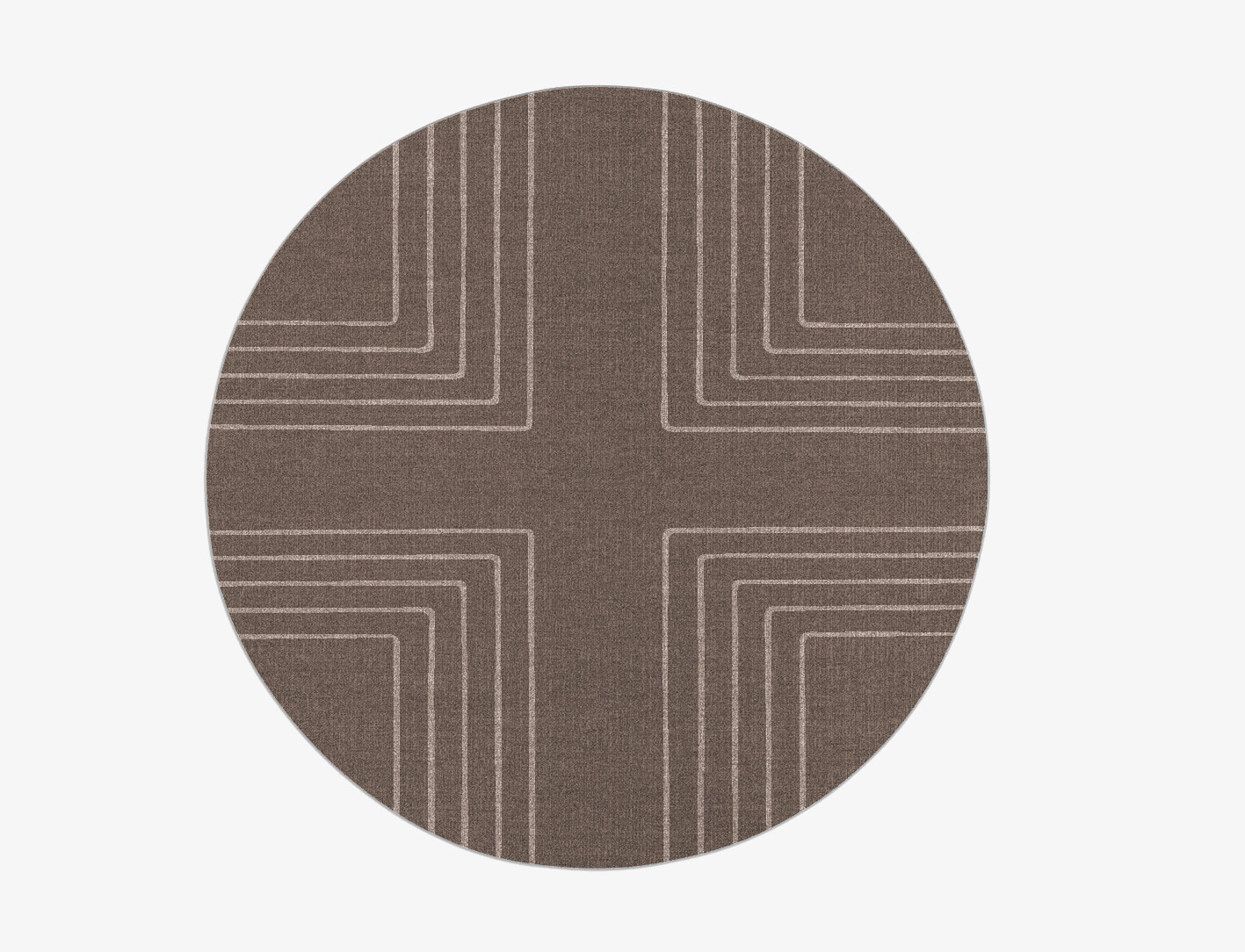 Groove Minimalist Round Flatweave New Zealand Wool Custom Rug by Rug Artisan