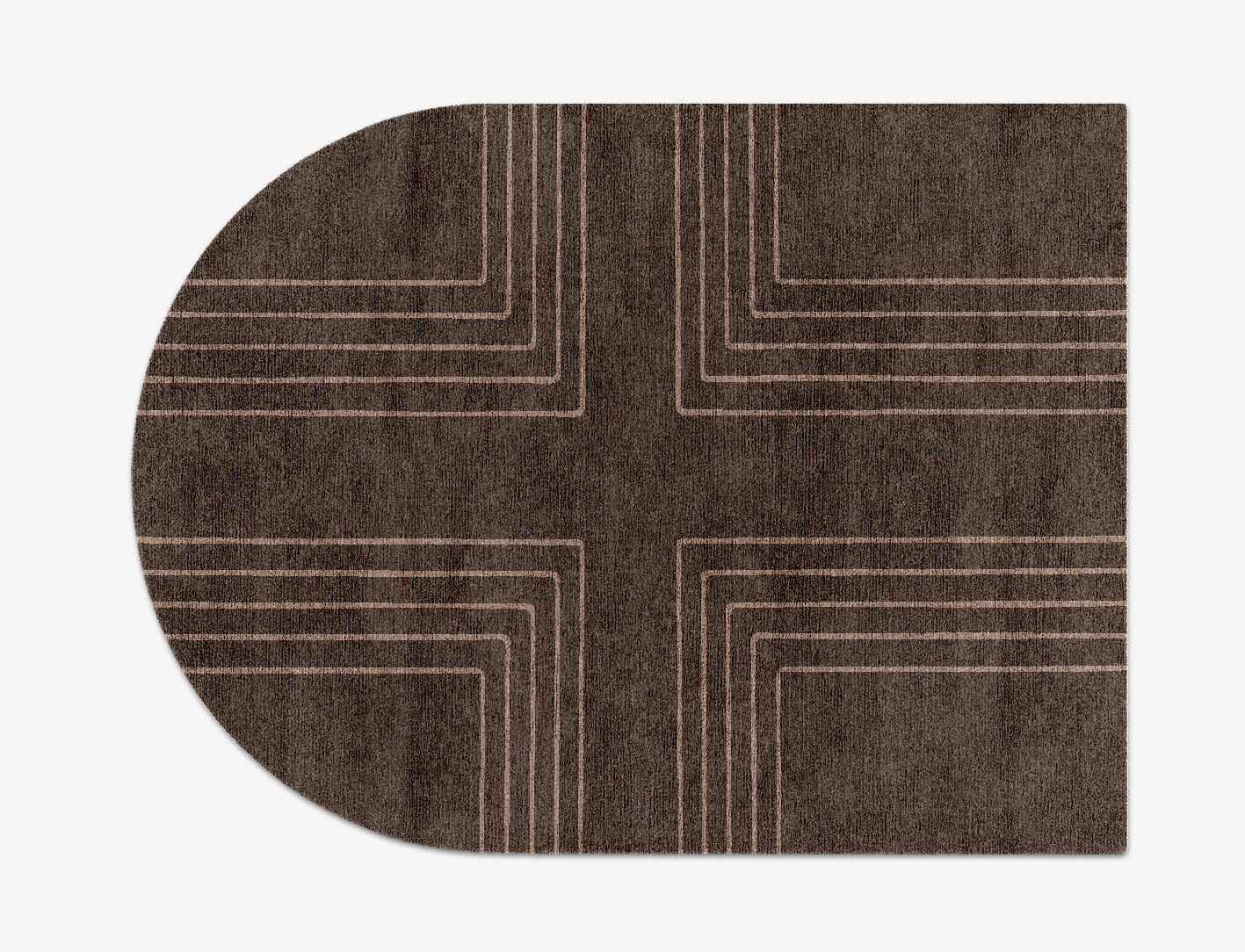 Groove Minimalist Arch Hand Knotted Bamboo Silk Custom Rug by Rug Artisan