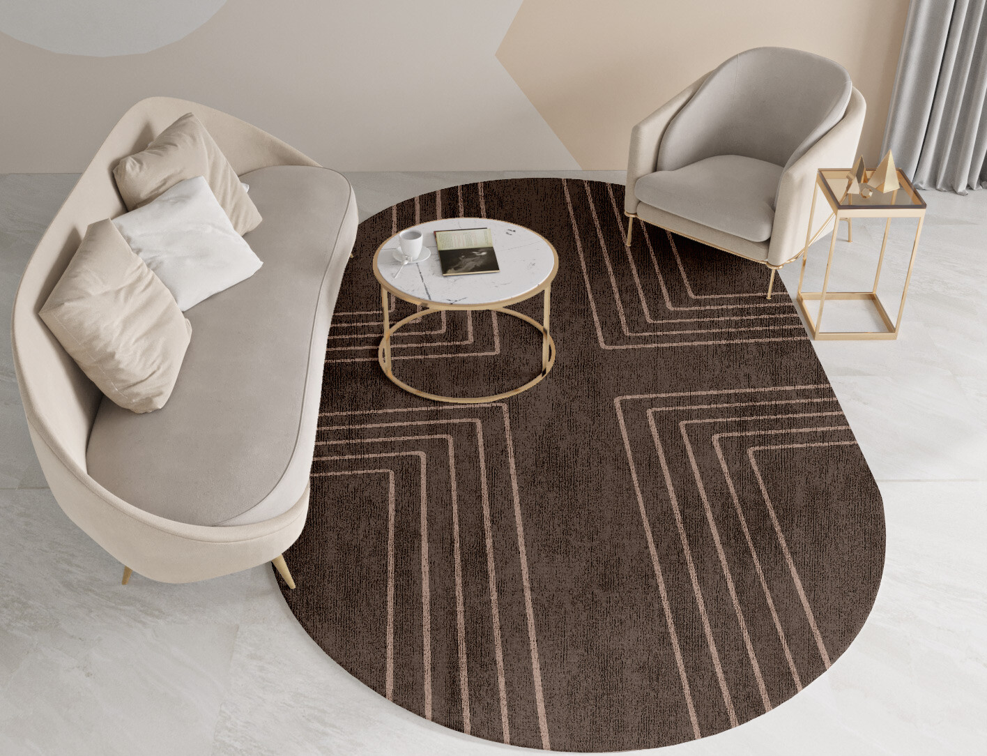 Groove Minimalist Capsule Hand Knotted Bamboo Silk Custom Rug by Rug Artisan