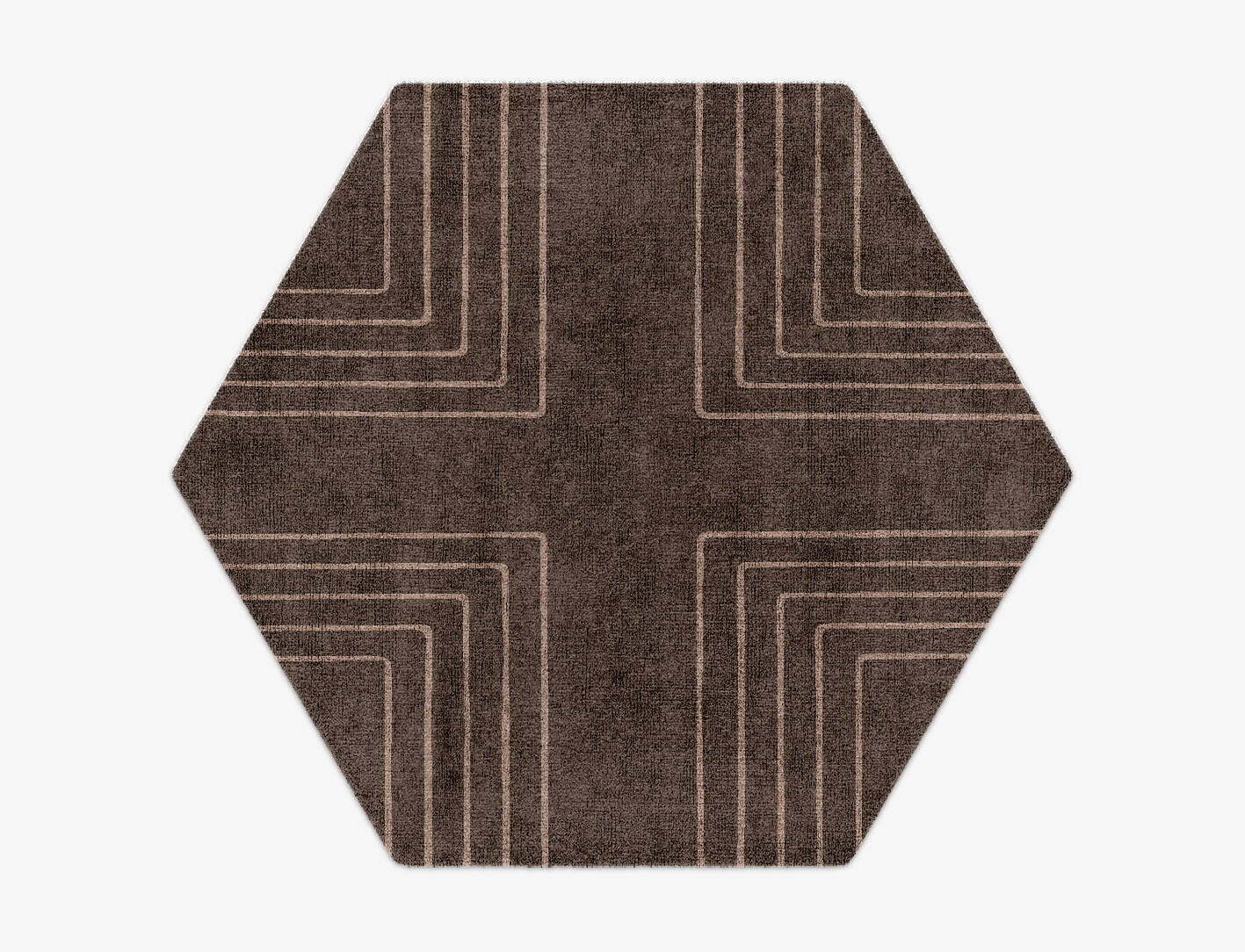 Groove Minimalist Hexagon Hand Knotted Bamboo Silk Custom Rug by Rug Artisan