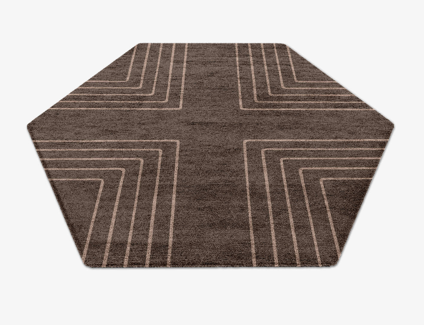 Groove Minimalist Hexagon Hand Knotted Bamboo Silk Custom Rug by Rug Artisan