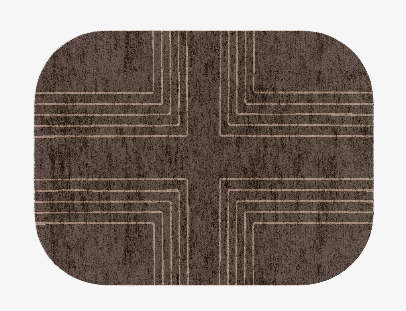 Groove Minimalist Oblong Hand Knotted Bamboo Silk Custom Rug by Rug Artisan