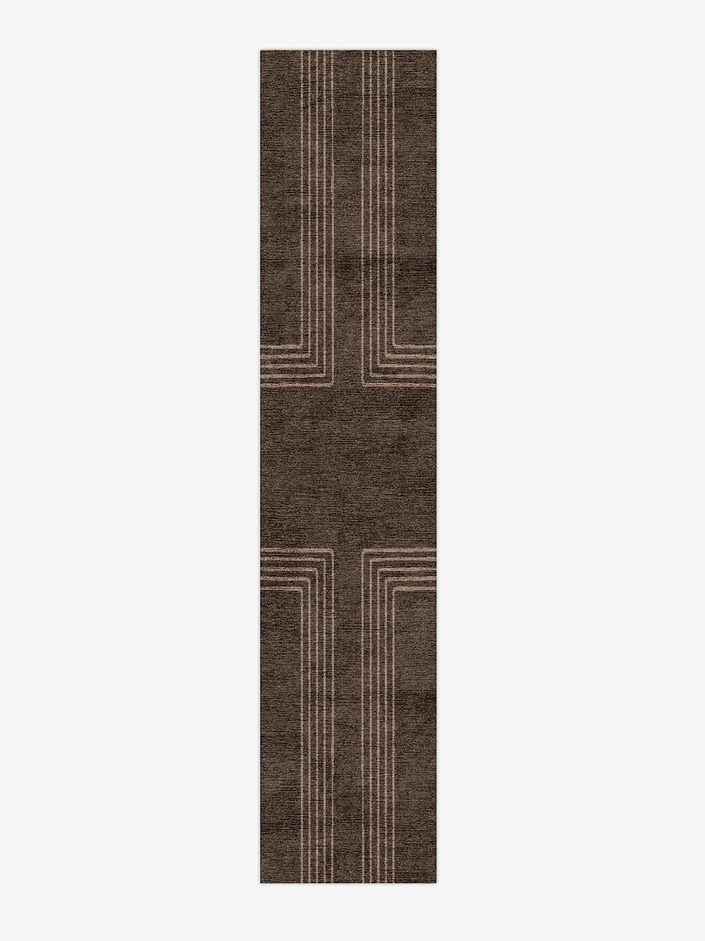 Groove Minimalist Runner Hand Knotted Bamboo Silk Custom Rug by Rug Artisan