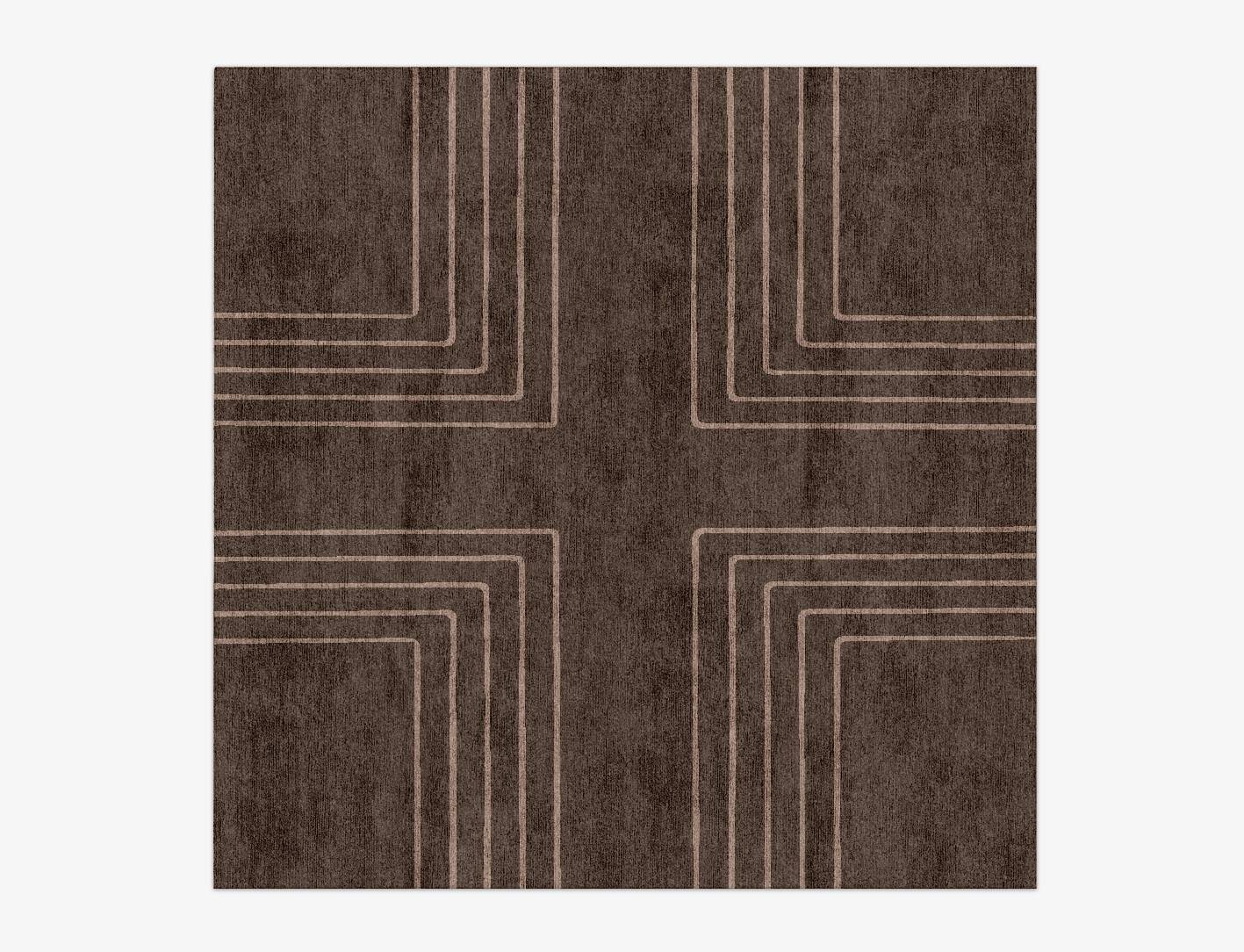 Groove Minimalist Square Hand Knotted Bamboo Silk Custom Rug by Rug Artisan