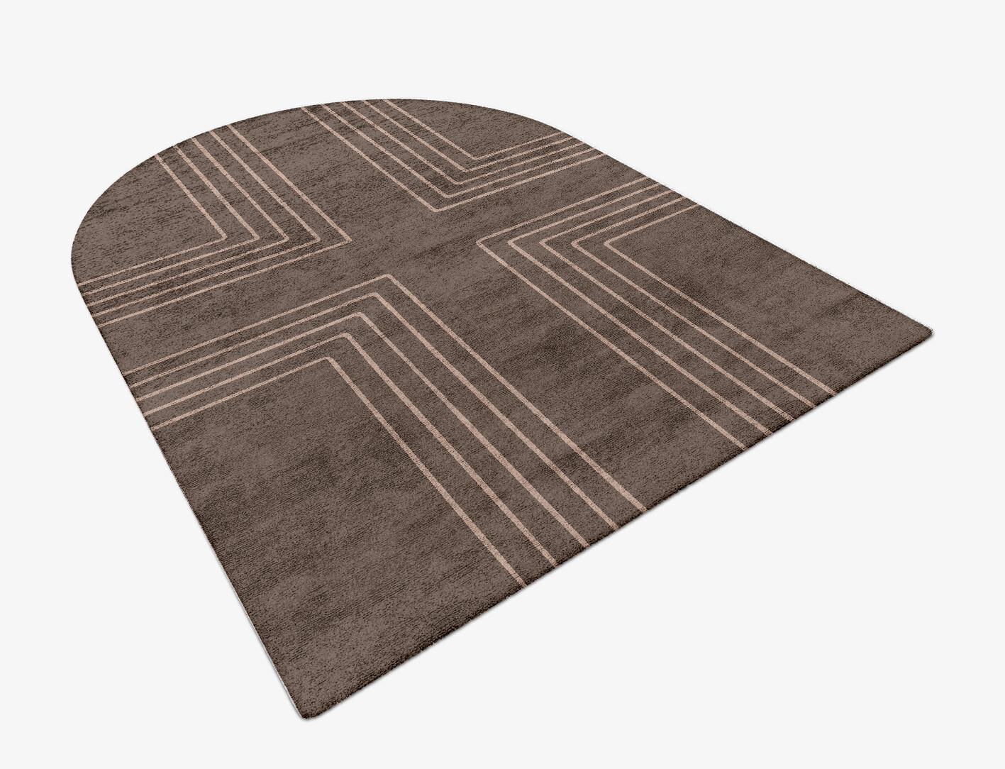 Groove Minimalist Arch Hand Tufted Bamboo Silk Custom Rug by Rug Artisan
