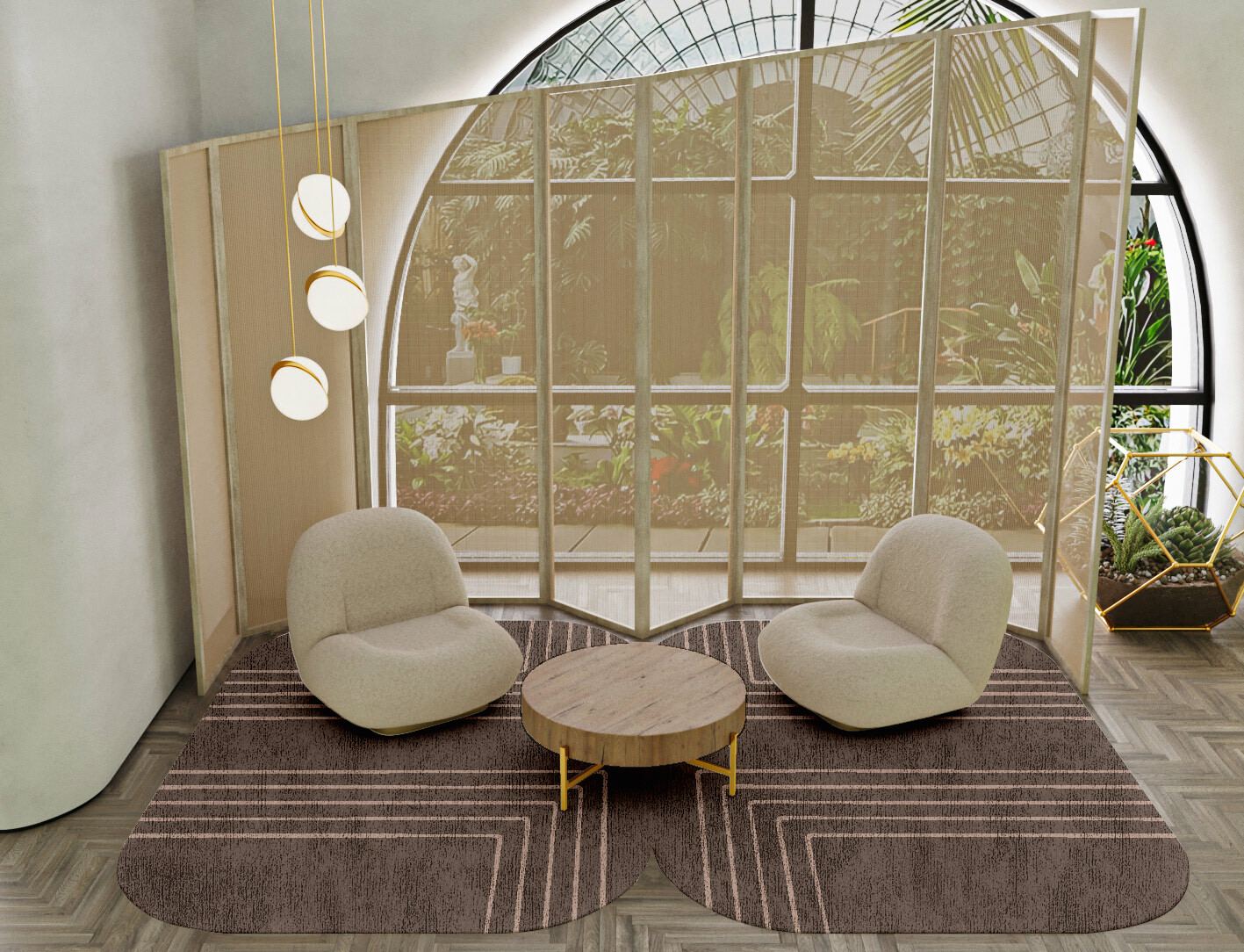 Groove Minimalist Eight Hand Tufted Bamboo Silk Custom Rug by Rug Artisan