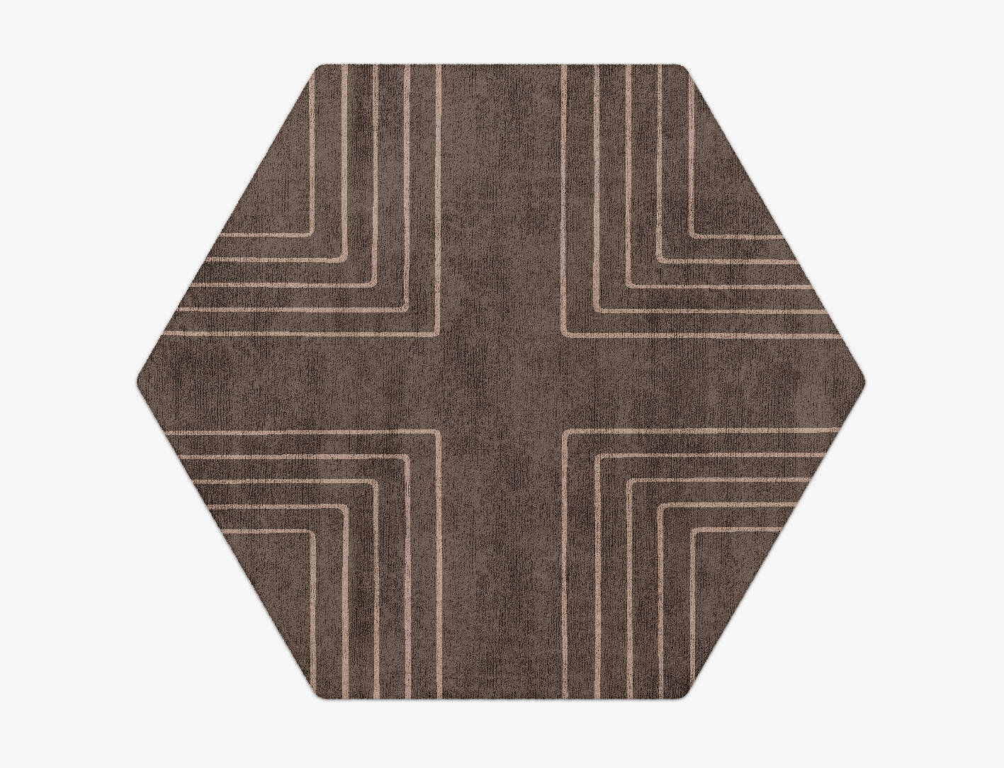 Groove Minimalist Hexagon Hand Tufted Bamboo Silk Custom Rug by Rug Artisan