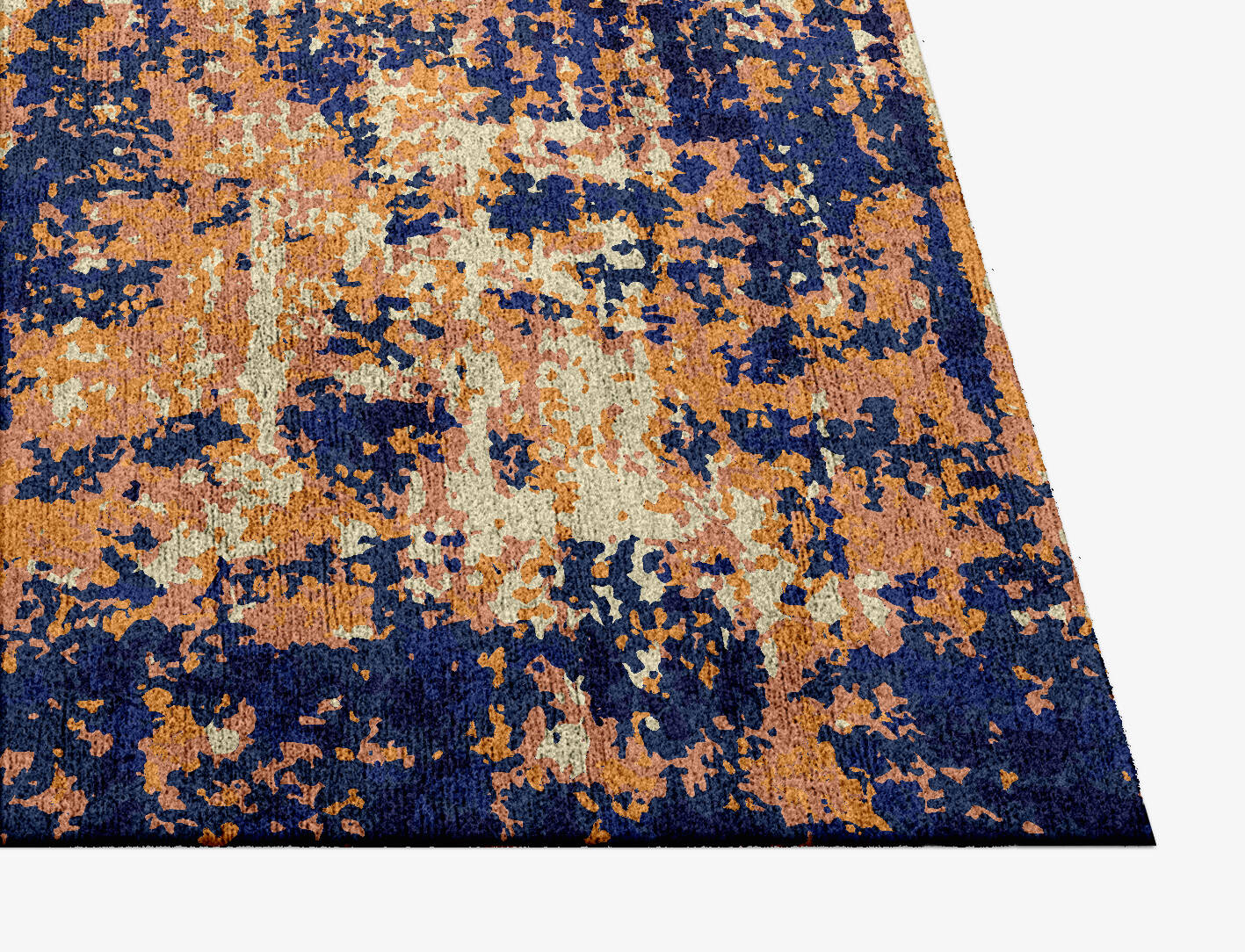 Grunge Surface Art Square Hand Knotted Bamboo Silk Custom Rug by Rug Artisan