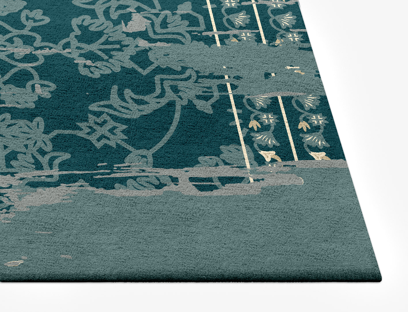 Grunge Tais Persian Bagh Rectangle Hand Tufted Pure Wool Custom Rug by Rug Artisan