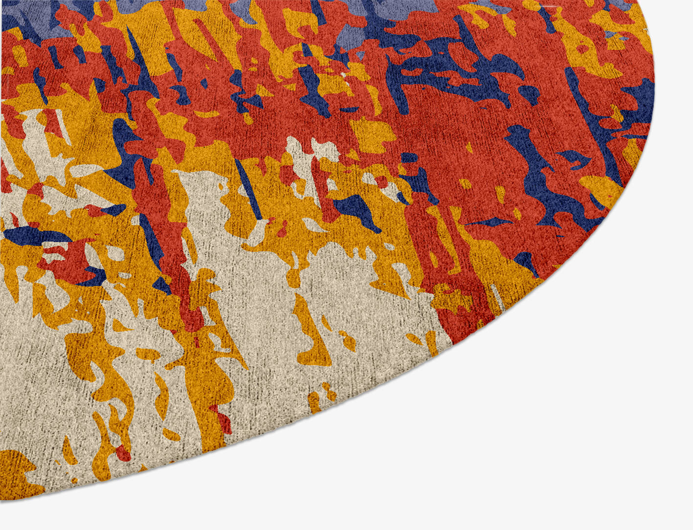 Half & Half Surface Art Oval Hand Knotted Bamboo Silk Custom Rug by Rug Artisan