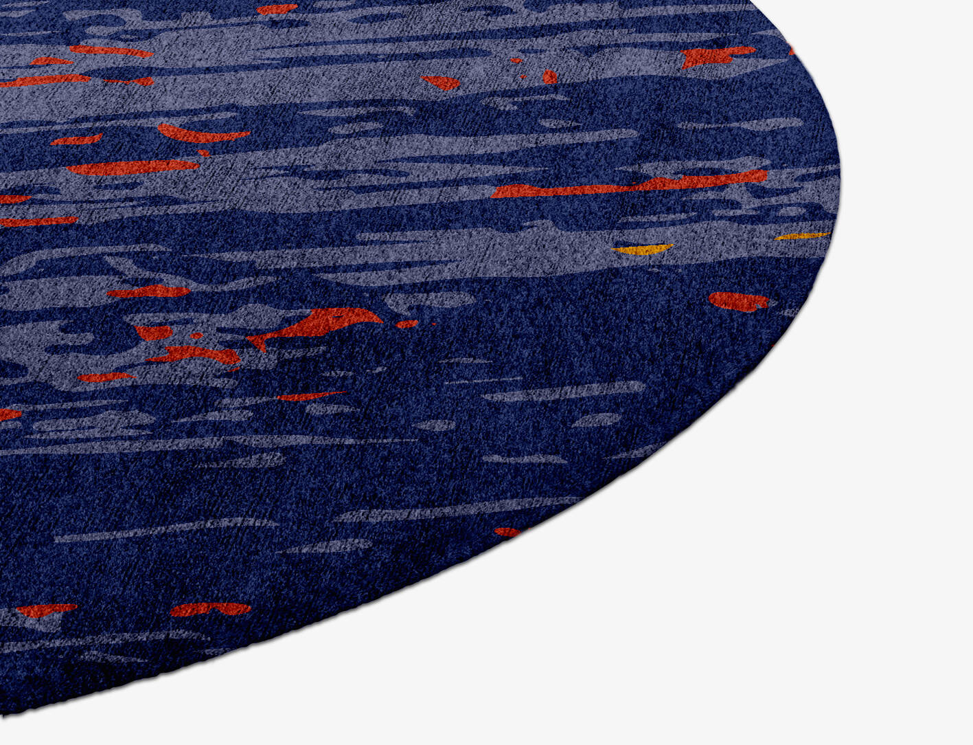 Half & Half Surface Art Round Hand Knotted Bamboo Silk Custom Rug by Rug Artisan