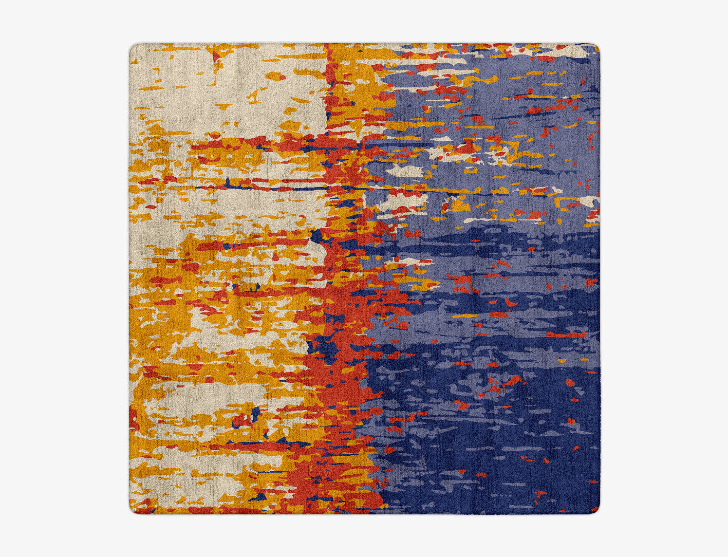 Half & Half Surface Art Square Hand Tufted Bamboo Silk Custom Rug by Rug Artisan
