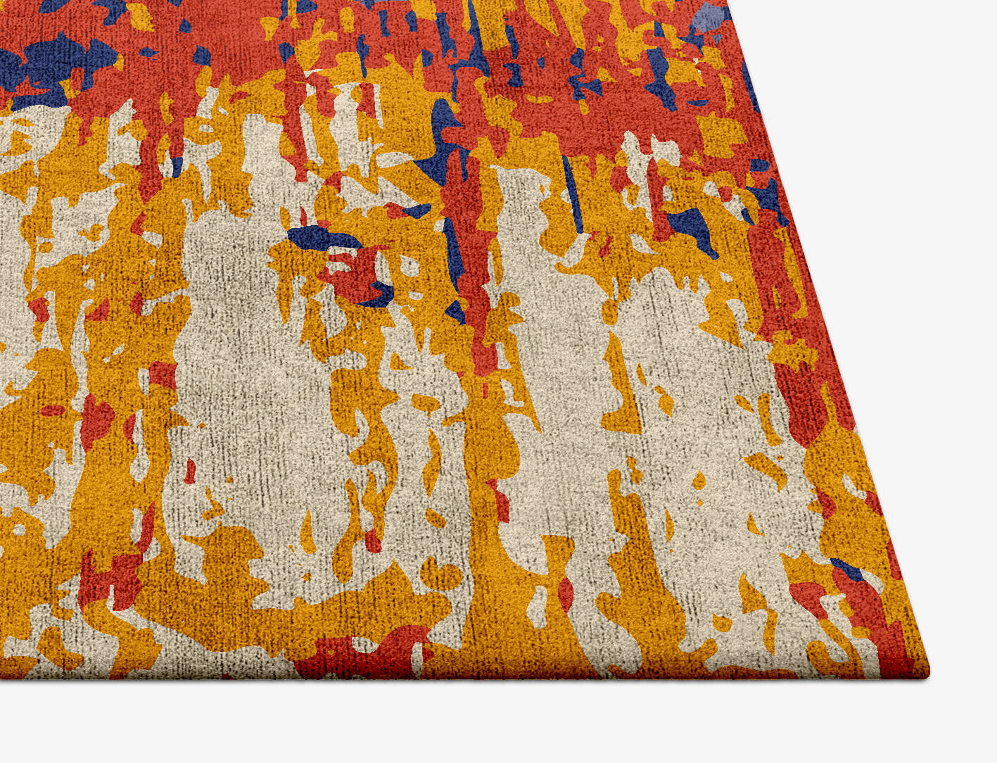 Half & Half Surface Art Square Hand Tufted Bamboo Silk Custom Rug by Rug Artisan