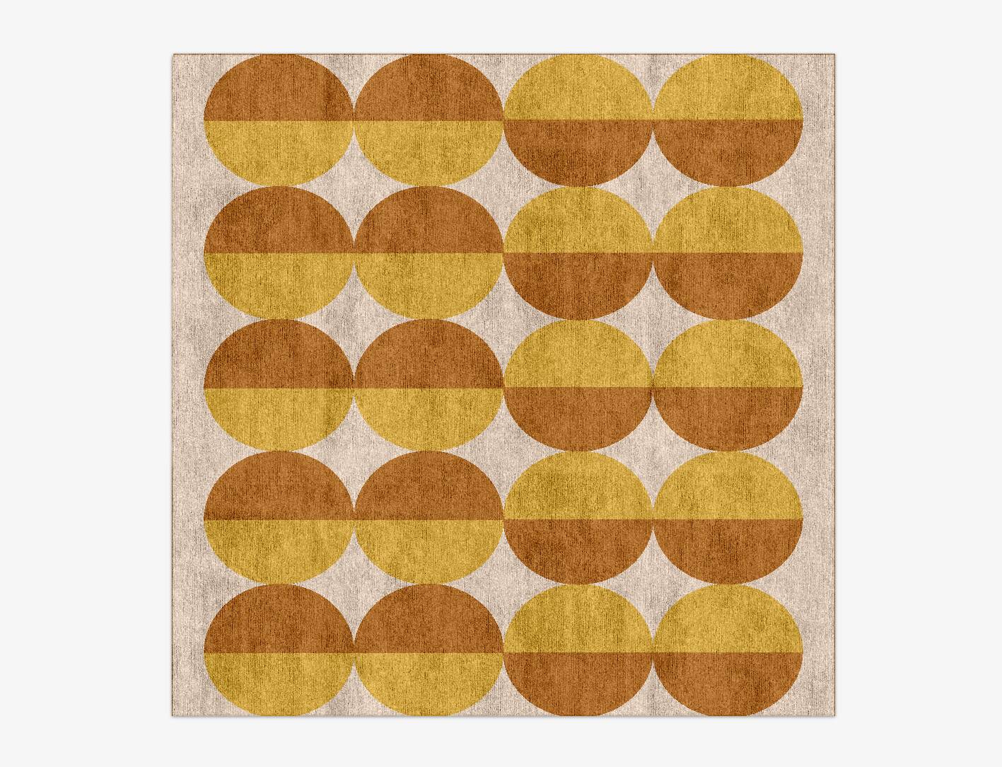 Half Moons Kids Square Hand Knotted Bamboo Silk Custom Rug by Rug Artisan