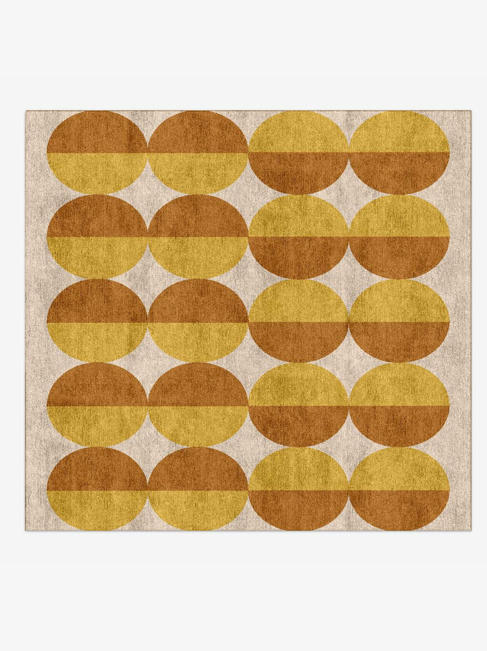 Half Moons Kids Square Hand Knotted Bamboo Silk Custom Rug by Rug Artisan