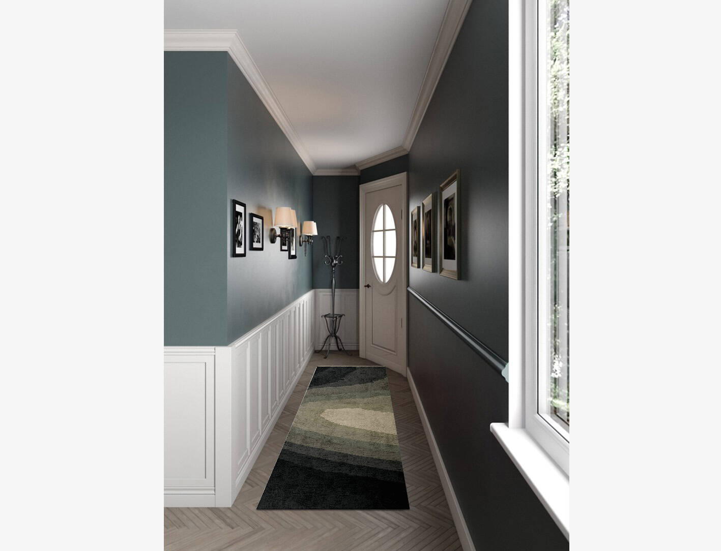 Hampstead Gradation Runner Hand Knotted Bamboo Silk Custom Rug by Rug Artisan