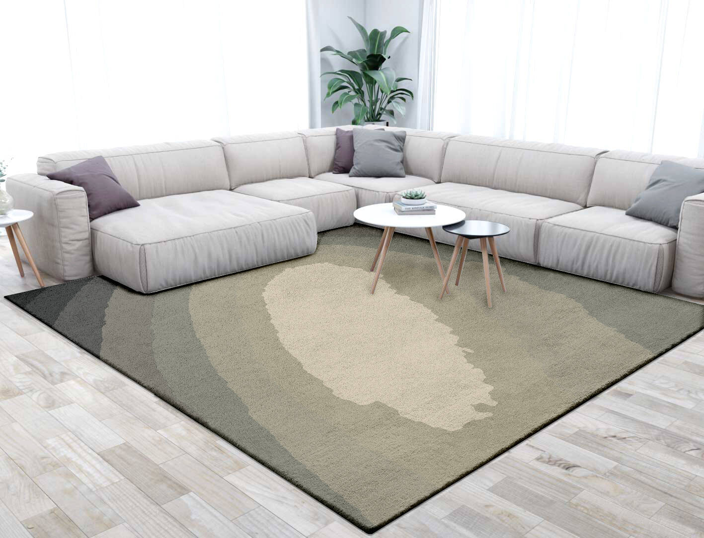 Hampstead Gradation Square Hand Tufted Pure Wool Custom Rug by Rug Artisan