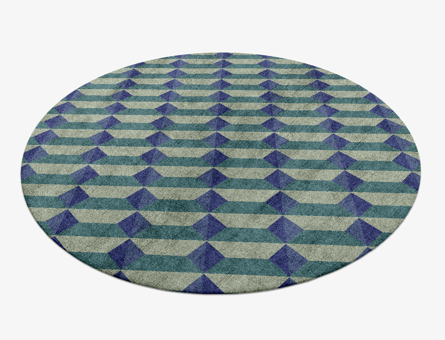 Hanging Lanterns Geometric Round Hand Knotted Bamboo Silk Custom Rug by Rug Artisan