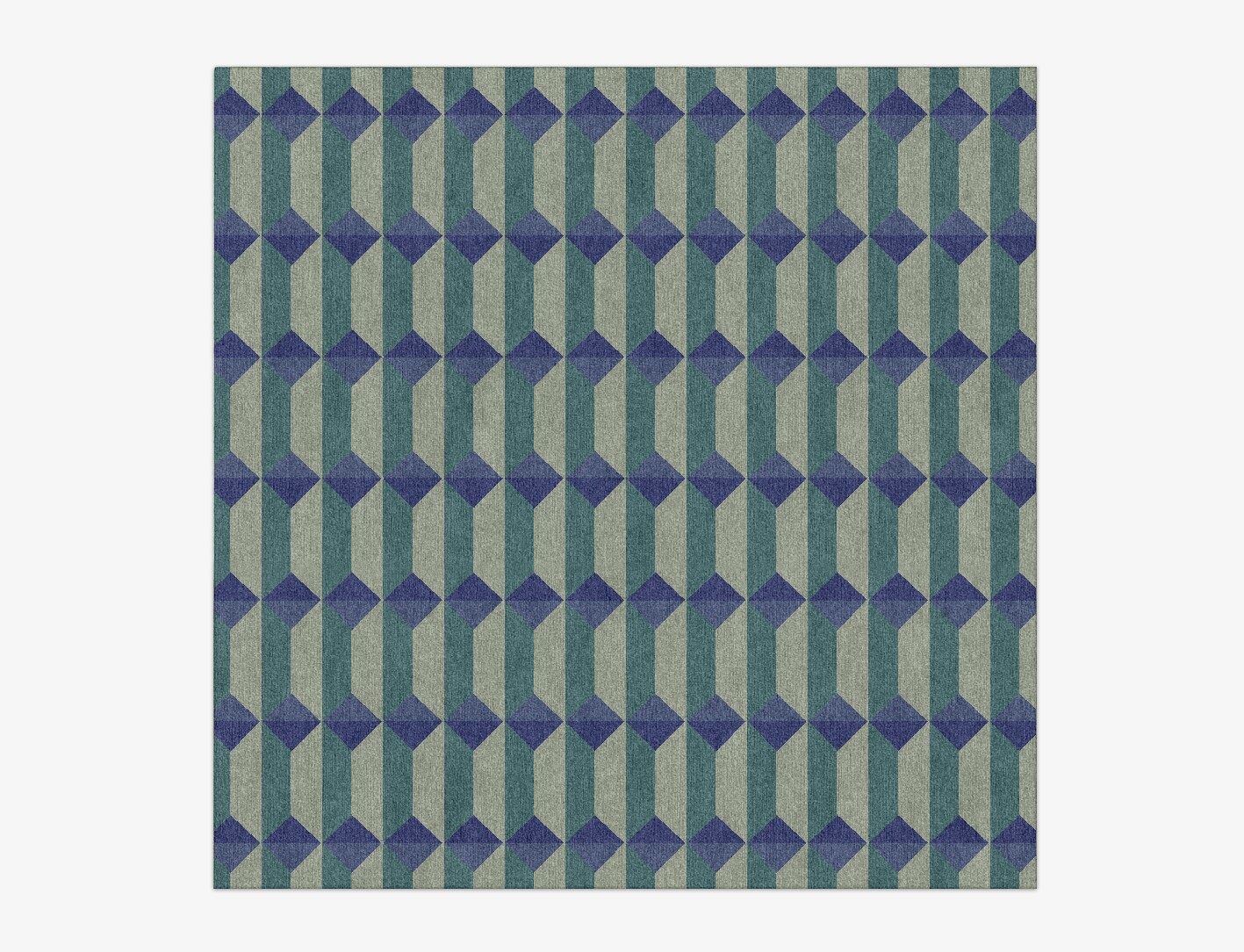Hanging Lanterns Geometric Square Hand Knotted Tibetan Wool Custom Rug by Rug Artisan