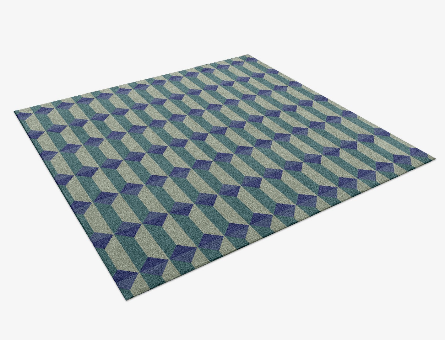Hanging Lanterns Geometric Square Hand Knotted Tibetan Wool Custom Rug by Rug Artisan