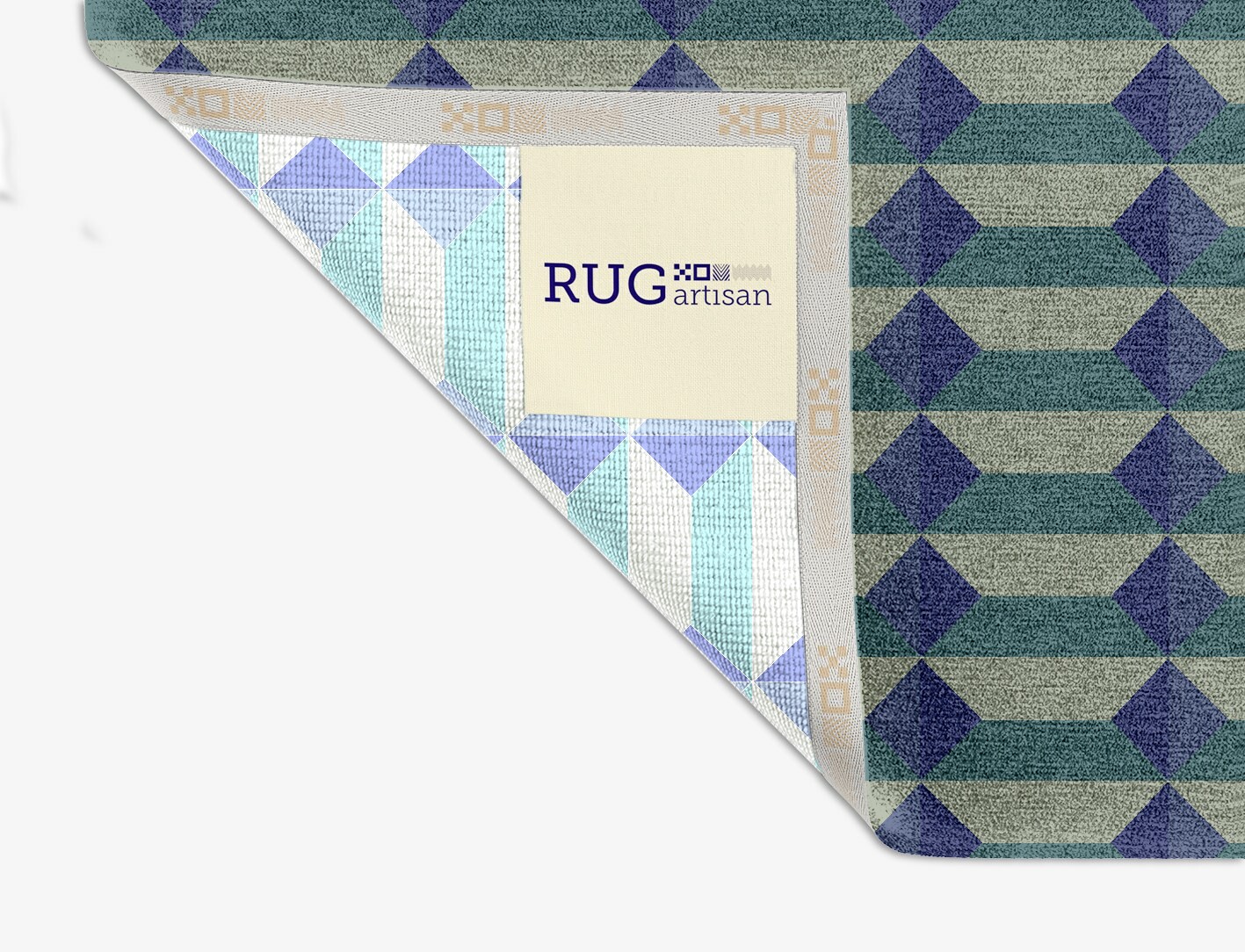 Hanging Lanterns Geometric Square Hand Knotted Tibetan Wool Custom Rug by Rug Artisan