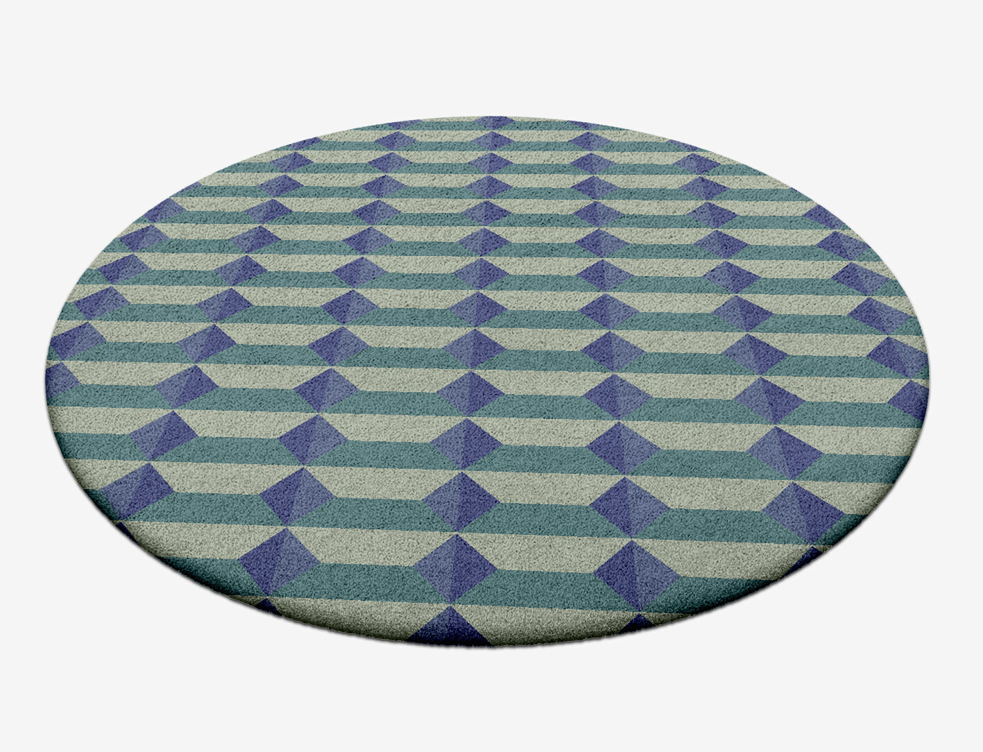 Hanging Lanterns Geometric Round Hand Tufted Pure Wool Custom Rug by Rug Artisan
