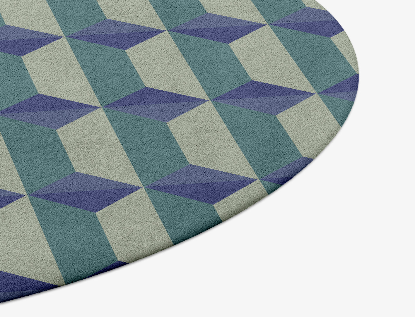 Hanging Lanterns Geometric Round Hand Tufted Pure Wool Custom Rug by Rug Artisan