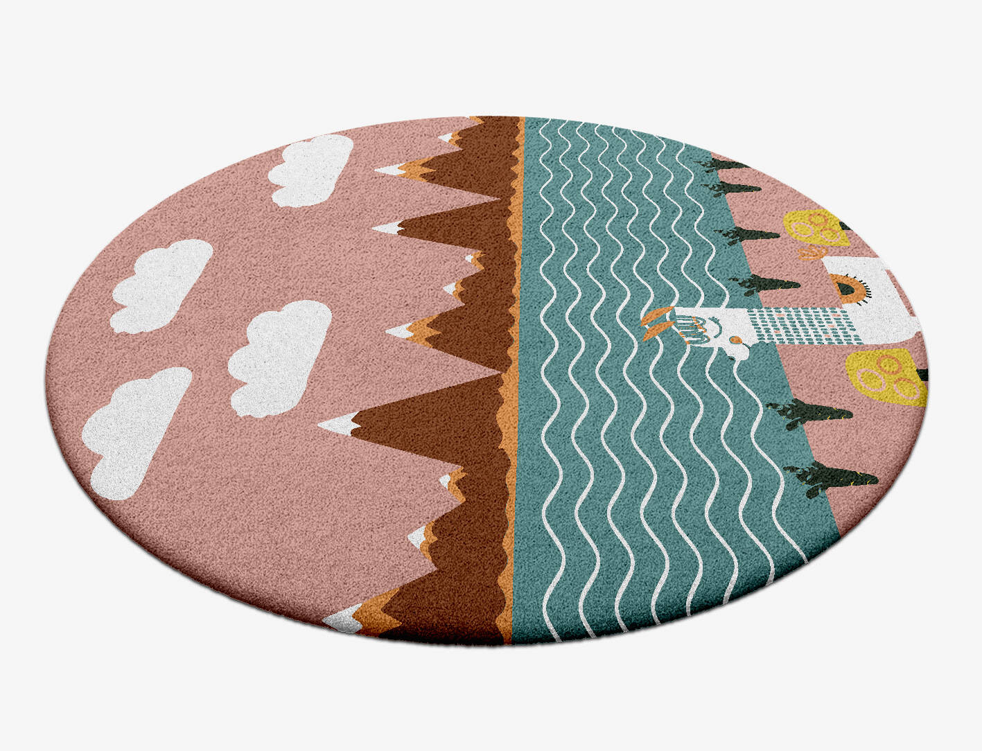 Happy Place Kids Round Hand Tufted Pure Wool Custom Rug by Rug Artisan