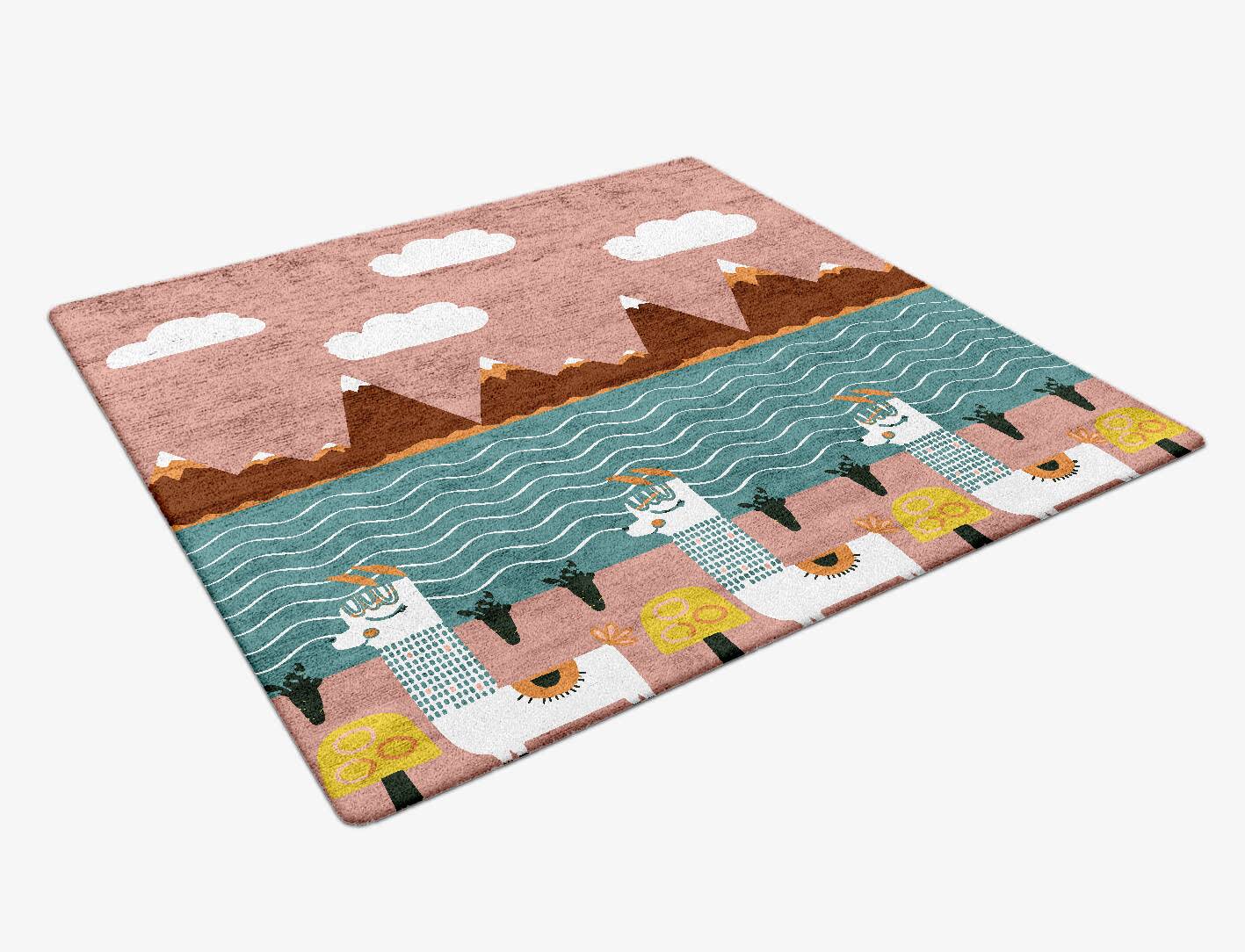 Happy Place Kids Square Hand Tufted Bamboo Silk Custom Rug by Rug Artisan