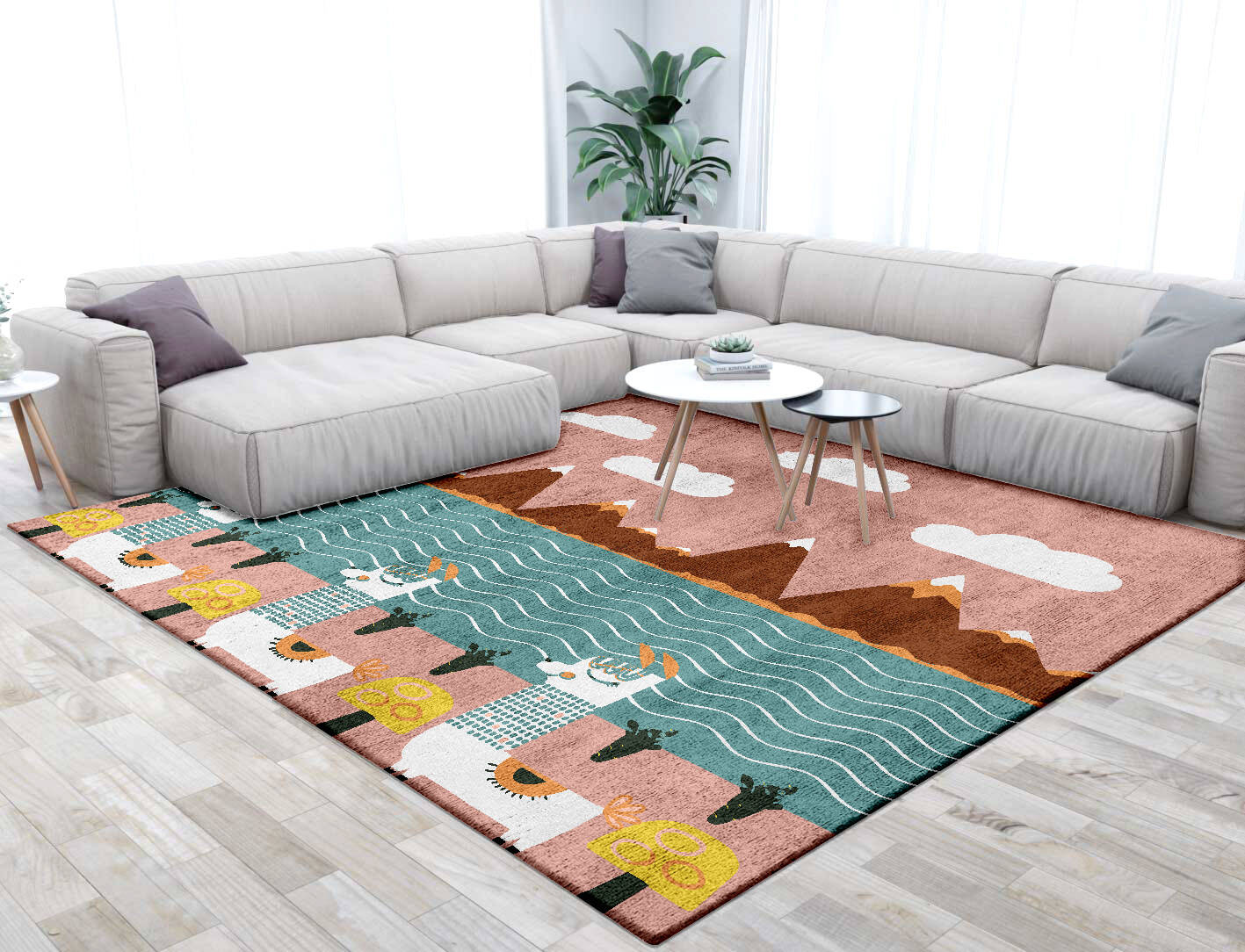 Happy Place Kids Square Hand Tufted Bamboo Silk Custom Rug by Rug Artisan