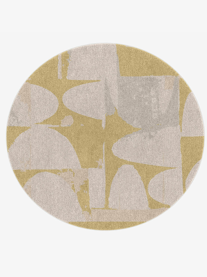 Harper Abstract Round Hand Knotted Tibetan Wool Custom Rug by Rug Artisan