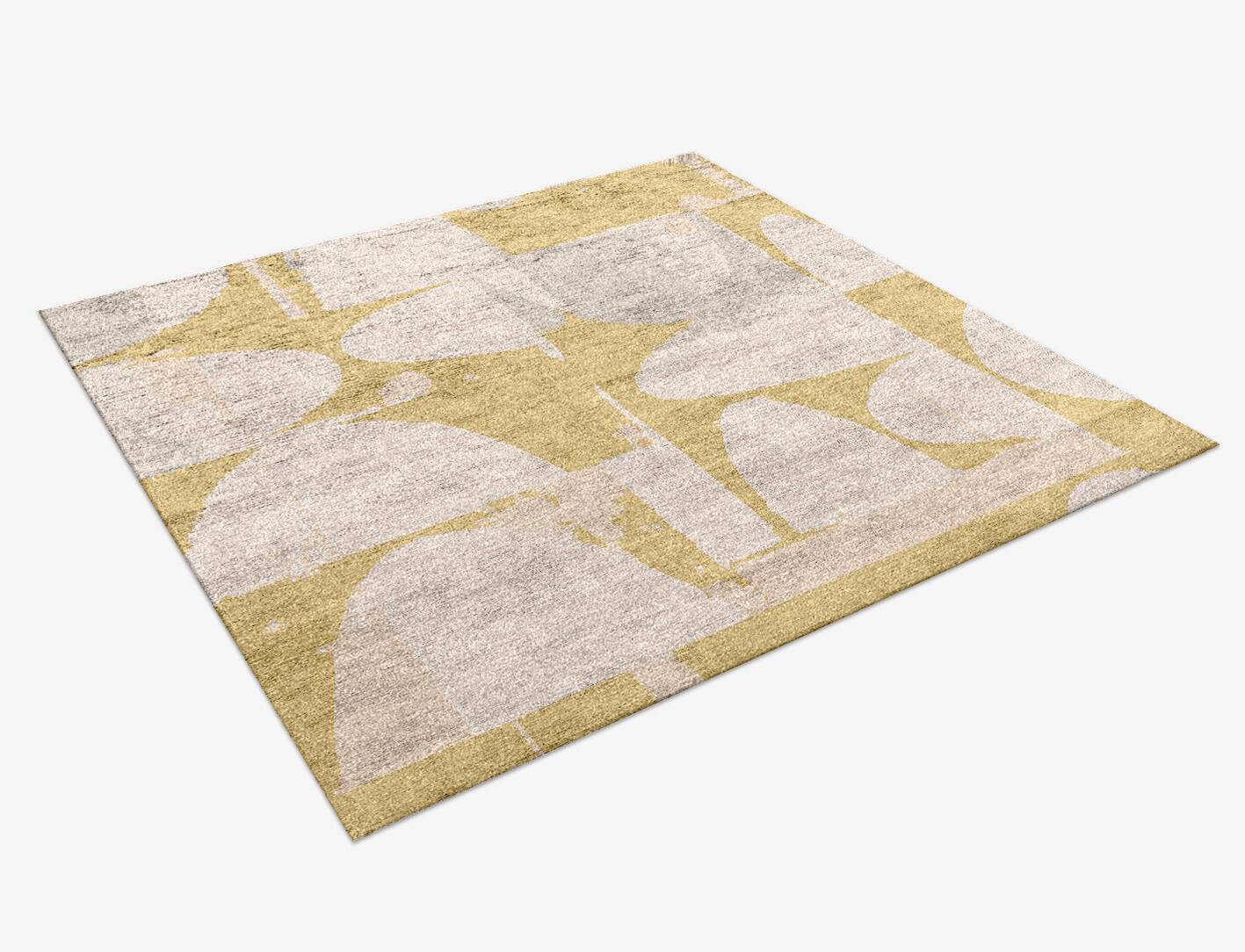 Harper Abstract Square Hand Knotted Bamboo Silk Custom Rug by Rug Artisan