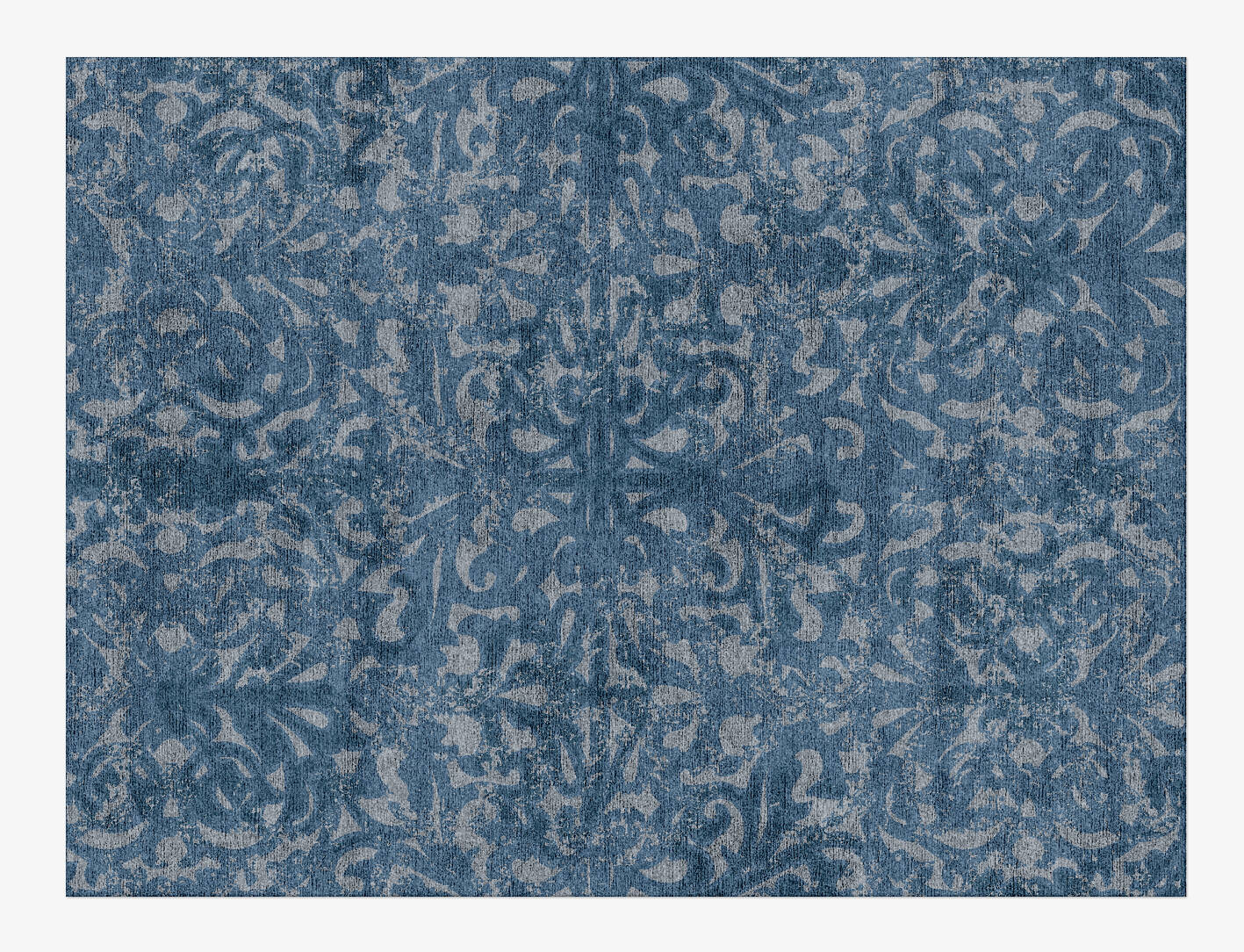 Hazy Prints Vintage Rectangle Hand Knotted Bamboo Silk Custom Rug by Rug Artisan