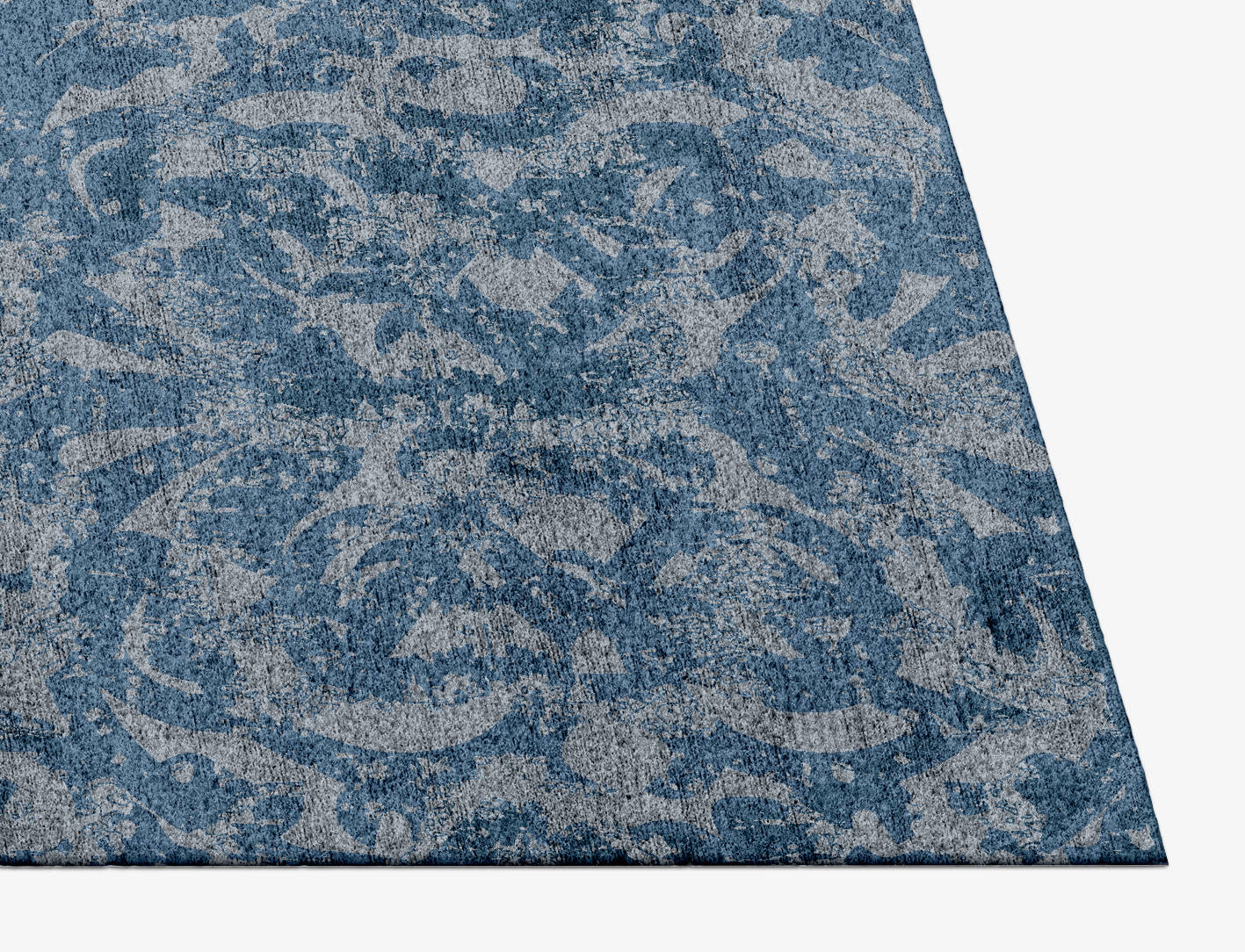 Hazy Prints Vintage Rectangle Hand Knotted Bamboo Silk Custom Rug by Rug Artisan