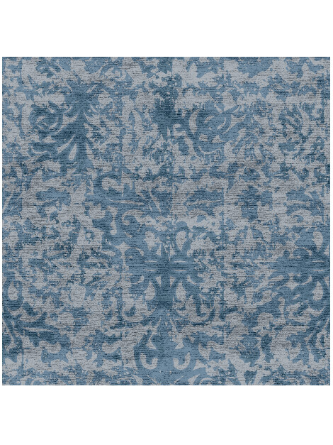 Hazy Prints Vintage Square Hand Knotted Bamboo Silk Custom Rug by Rug Artisan