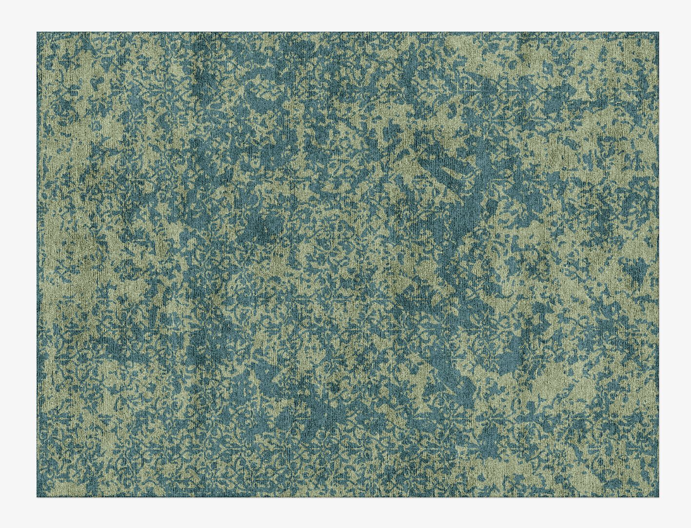 Hazy Scrawls Vintage Rectangle Hand Knotted Bamboo Silk Custom Rug by Rug Artisan