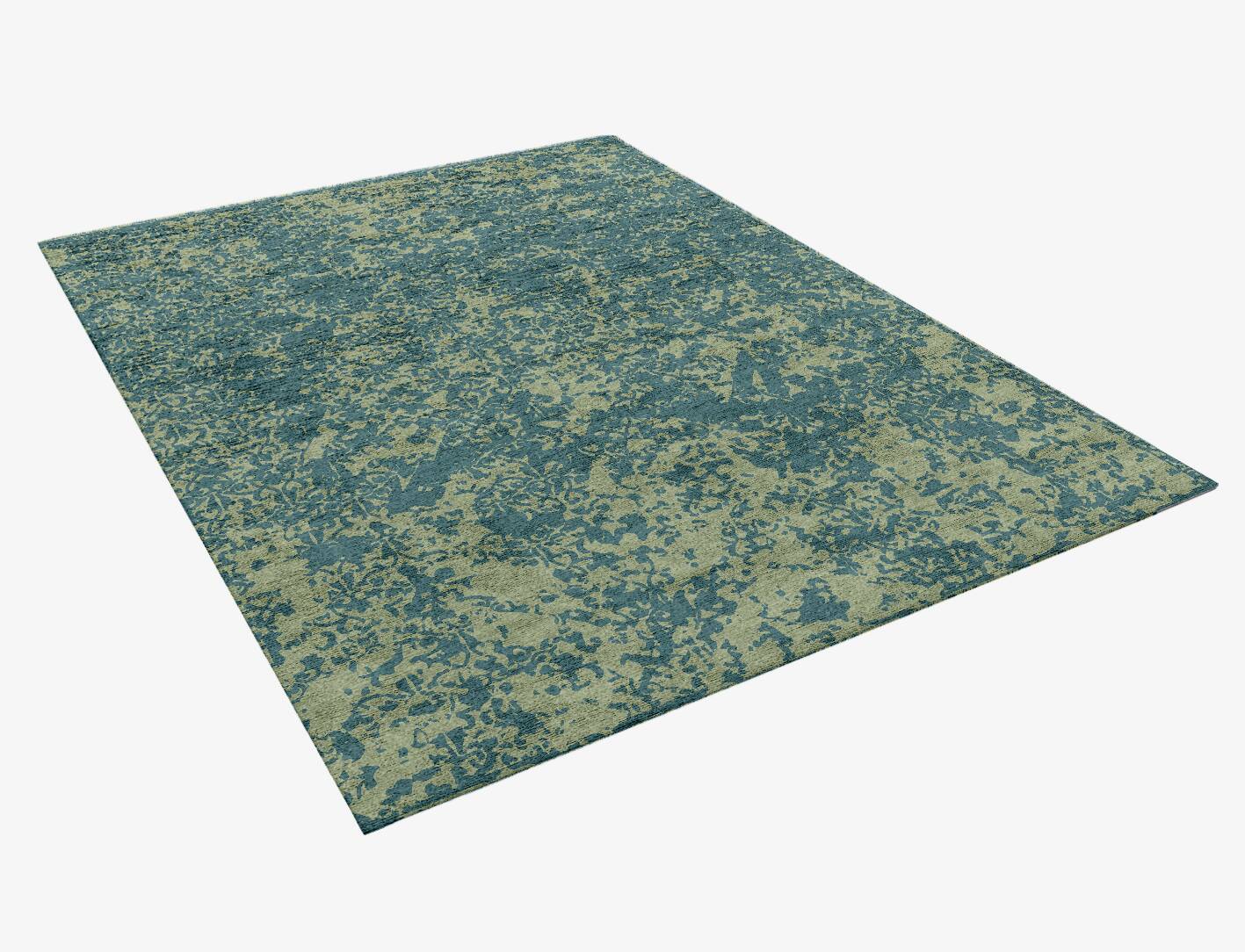 Hazy Scrawls Vintage Rectangle Hand Knotted Bamboo Silk Custom Rug by Rug Artisan