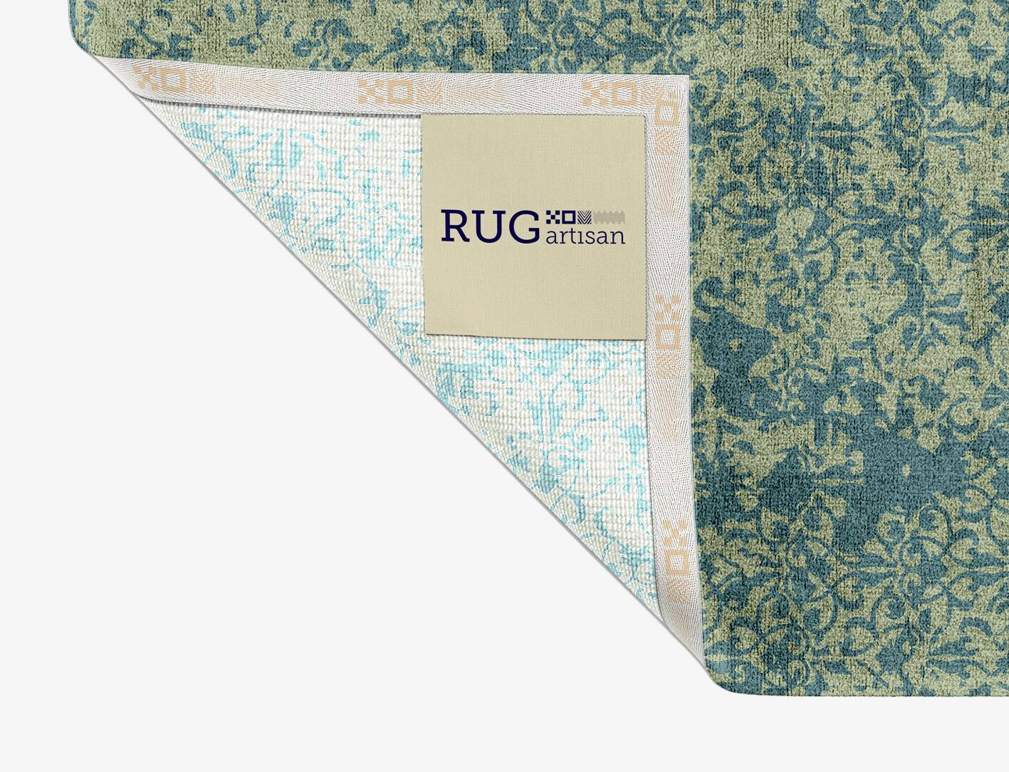 Hazy Scrawls Vintage Rectangle Hand Knotted Bamboo Silk Custom Rug by Rug Artisan