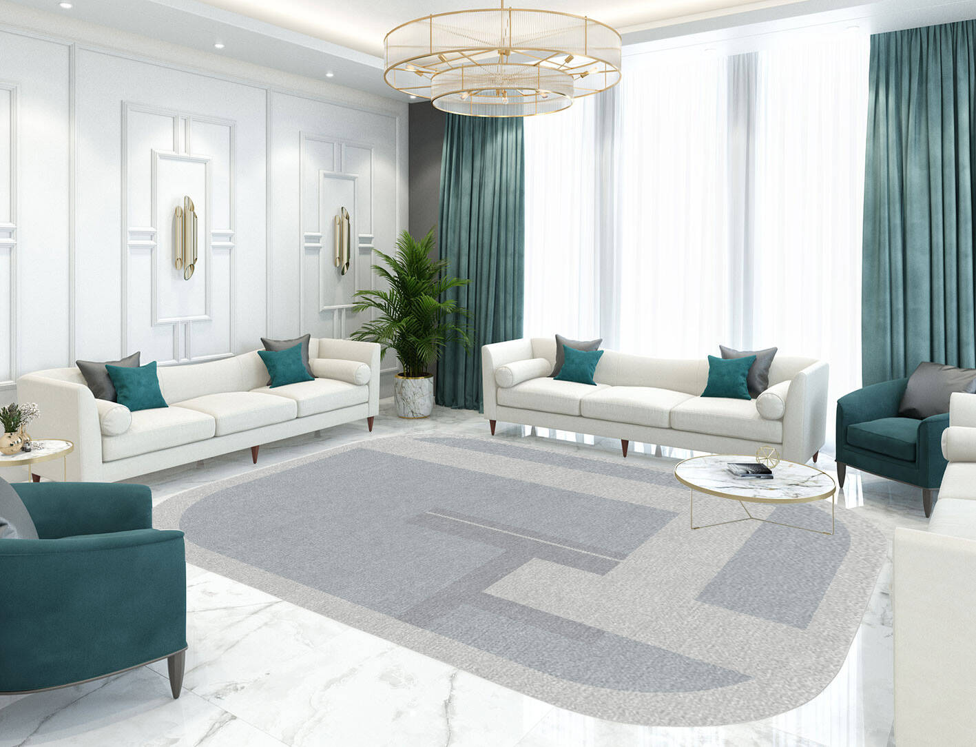 Heartsease  Oblong Hand Knotted Tibetan Wool Custom Rug by Rug Artisan