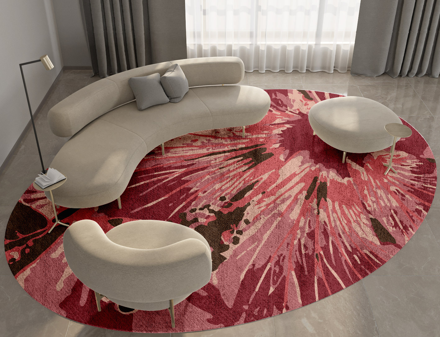 Heath Floral Oval Hand Knotted Bamboo Silk Custom Rug by Rug Artisan