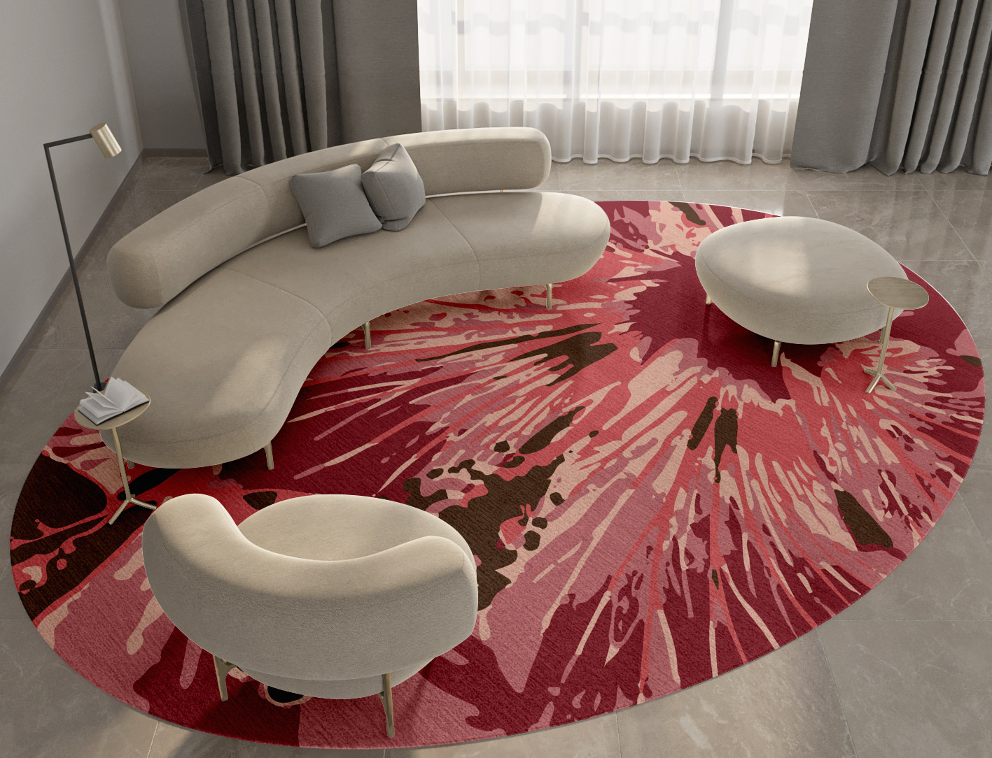 Heath Floral Oval Hand Knotted Tibetan Wool Custom Rug by Rug Artisan