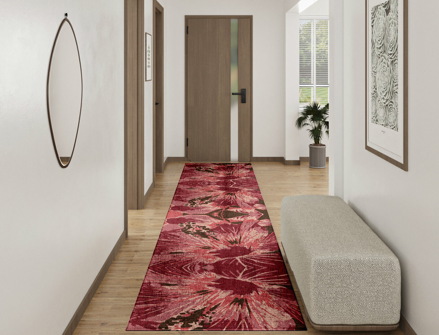 Heath Floral Runner Hand Knotted Bamboo Silk Custom Rug by Rug Artisan