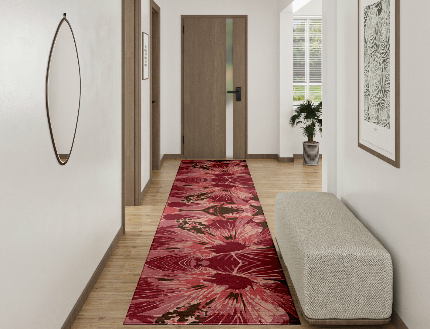 Heath Floral Runner Hand Knotted Tibetan Wool Custom Rug by Rug Artisan